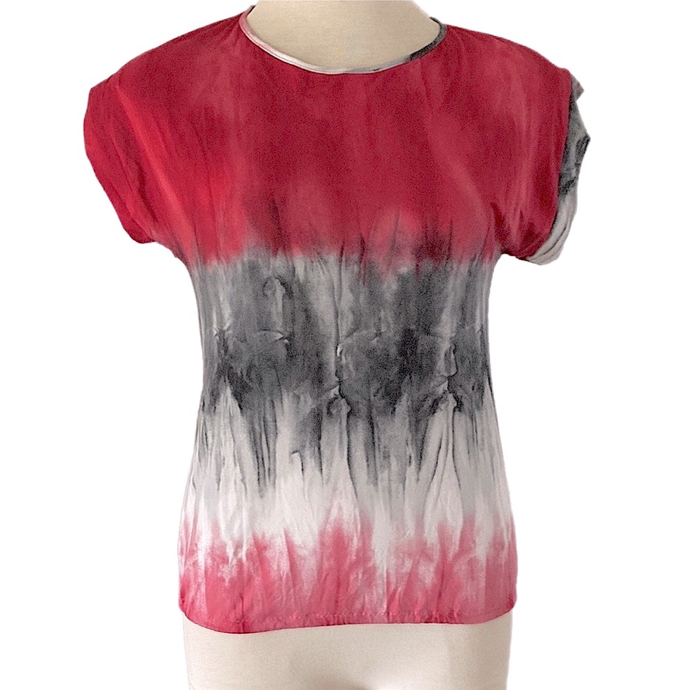 Vintage QUBA silky stretch tie dye top low back - Picture 2 of 11